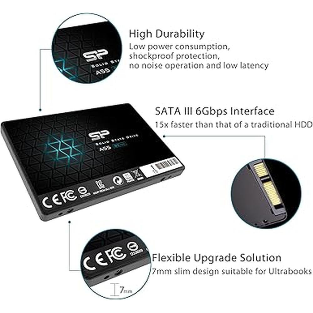 Silicon Power 2-Pack 1TB SSD: A55 SLC Cache – Packaging