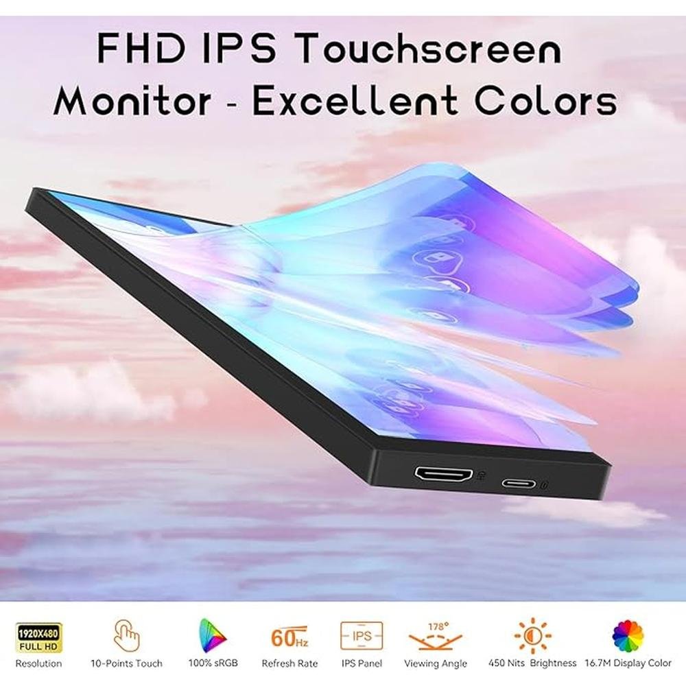 Monitor Temperature: 8-inch Small Touchscreen Monitor PC – Side View