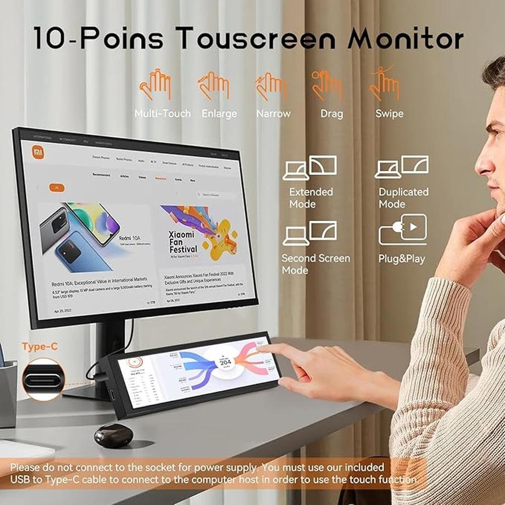 Monitor Temperature: 8-inch Small Touchscreen Monitor PC – In Use