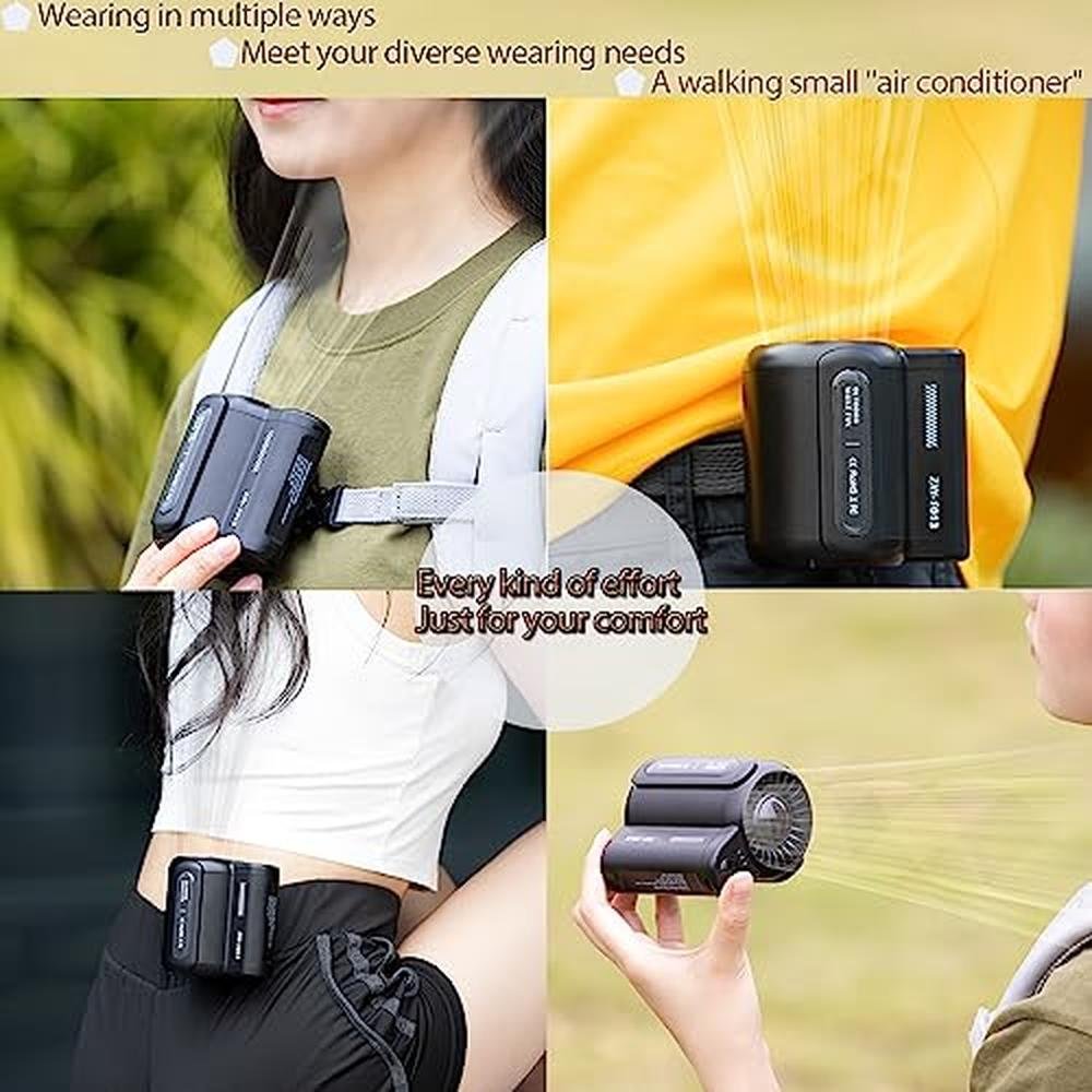 Portable Waist Clip Fan: Fuliying Handheld Fan Mini – Side View