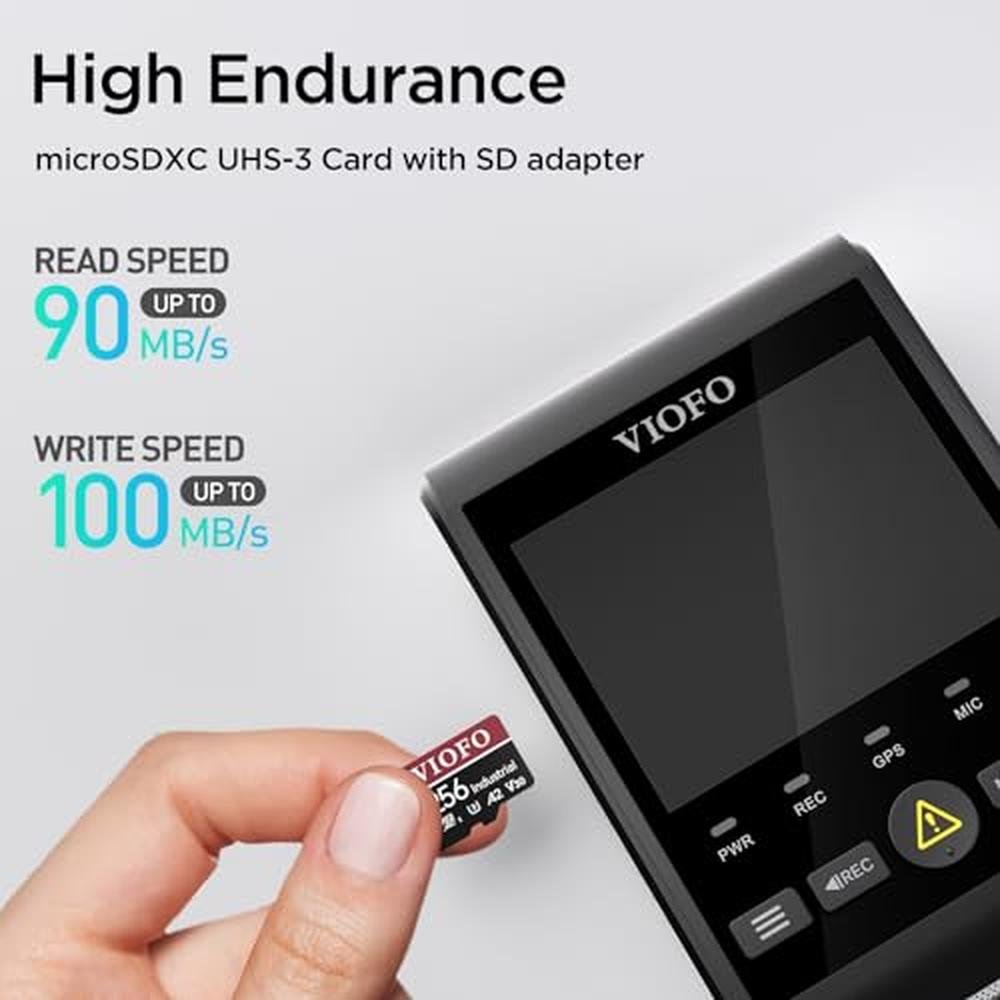 Viofo 256GB Industrial Grade MicroSD Card – Side View
