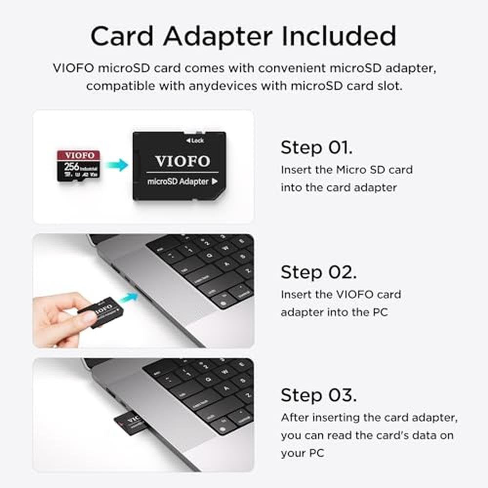 Viofo 256GB Industrial Grade MicroSD Card – Close-up Detail