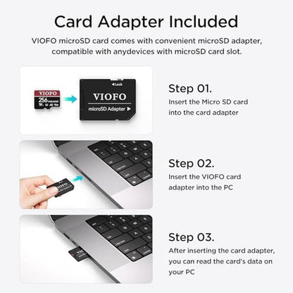 Viofo 256GB Industrial Grade MicroSD Card – Close-up Detail
