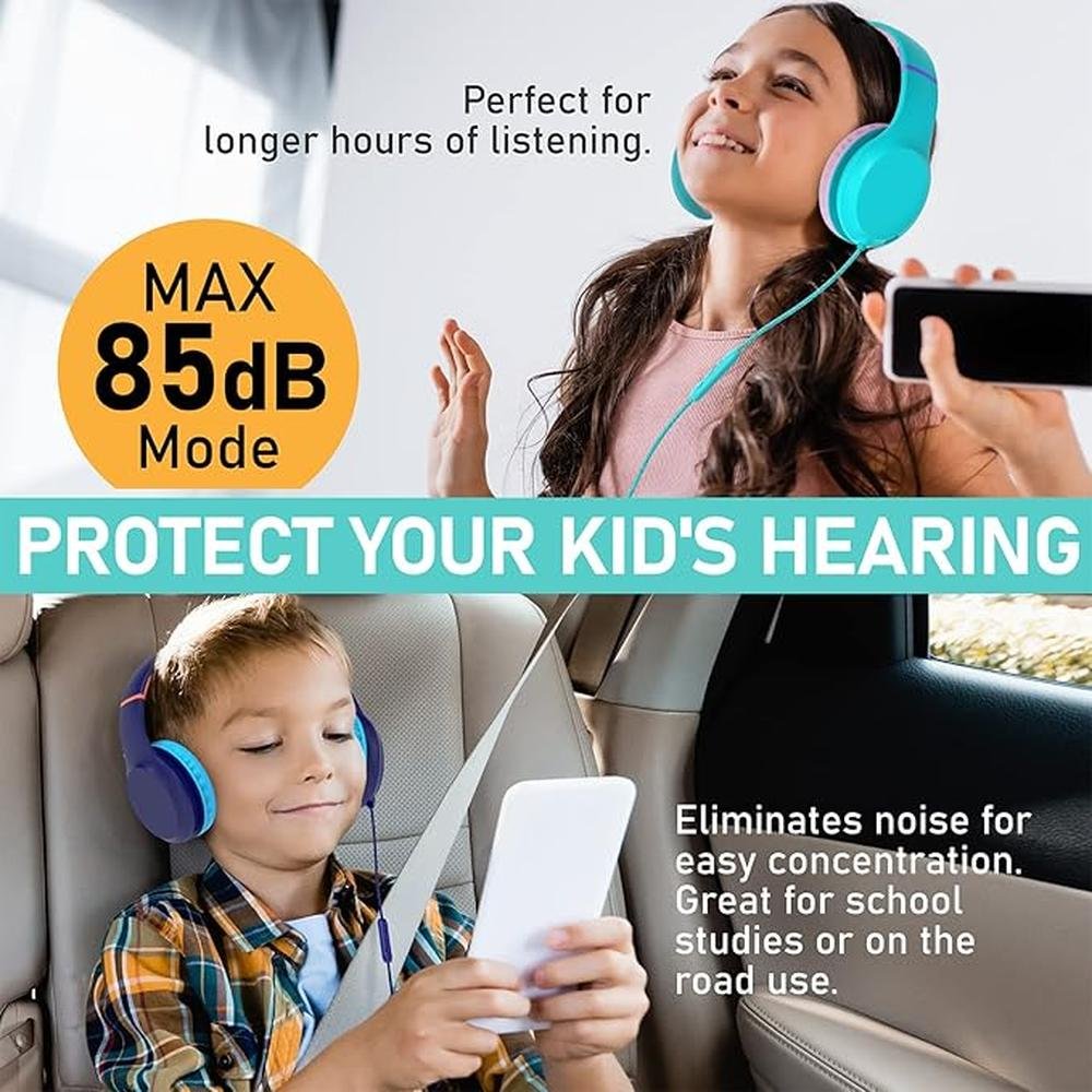 FosPower Kids Headphones with 3.5mm Laced Cables – In Use