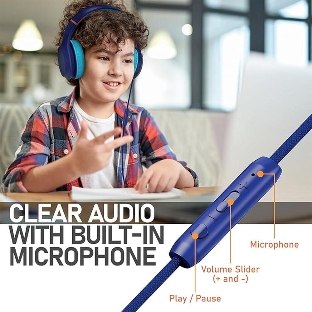 FosPower Kids Headphones with 3.5mm Laced Cables – Packaging