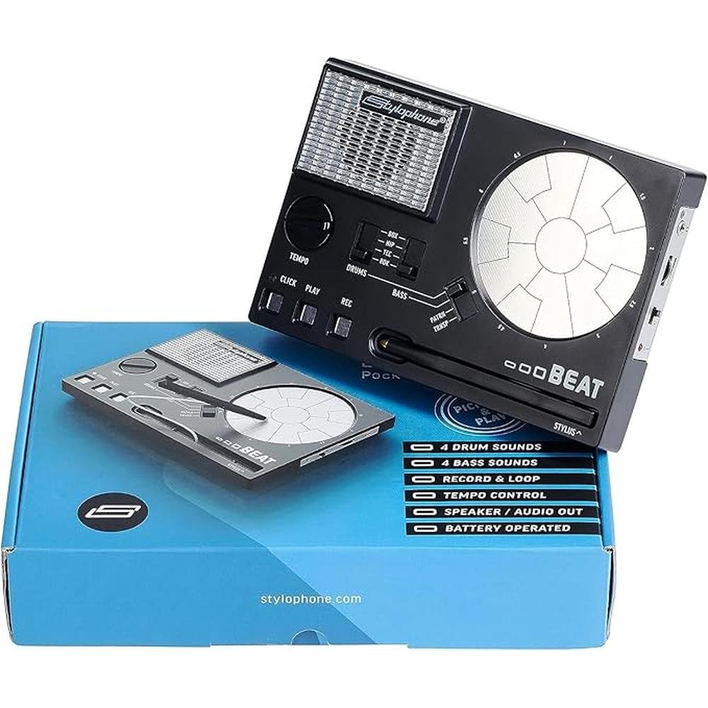 Drum Machine: Stylophone Beat Compact Stylus Drum Machine – Side View
