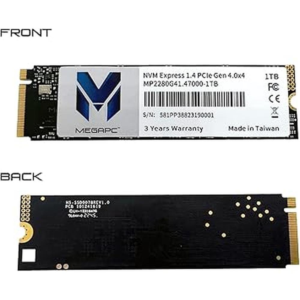 PCIe 1TB NVMe M.2 2280 Internal Solid State Hard Drive – Side View