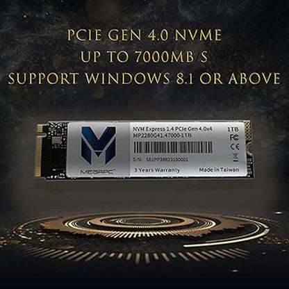 PCIe 1TB NVMe M.2 2280 Internal Solid State Hard Drive – Close-up Detail