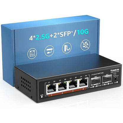 Switch Port: Yuanley 6-Port 2.5G Unmanaged Ethernet Switch – Front View