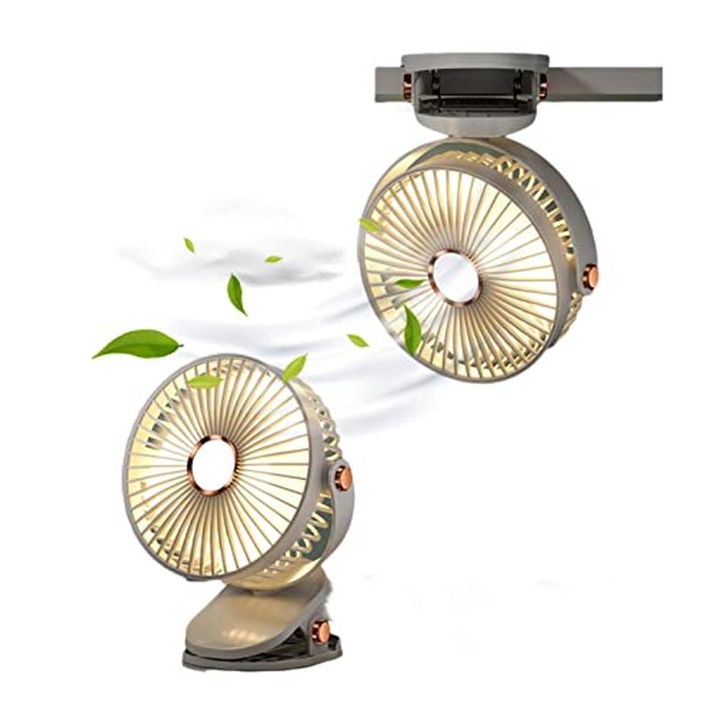 Fan SRDMUPH: SRDMUPH Desk Fan Clip On with Lights USB – Front View