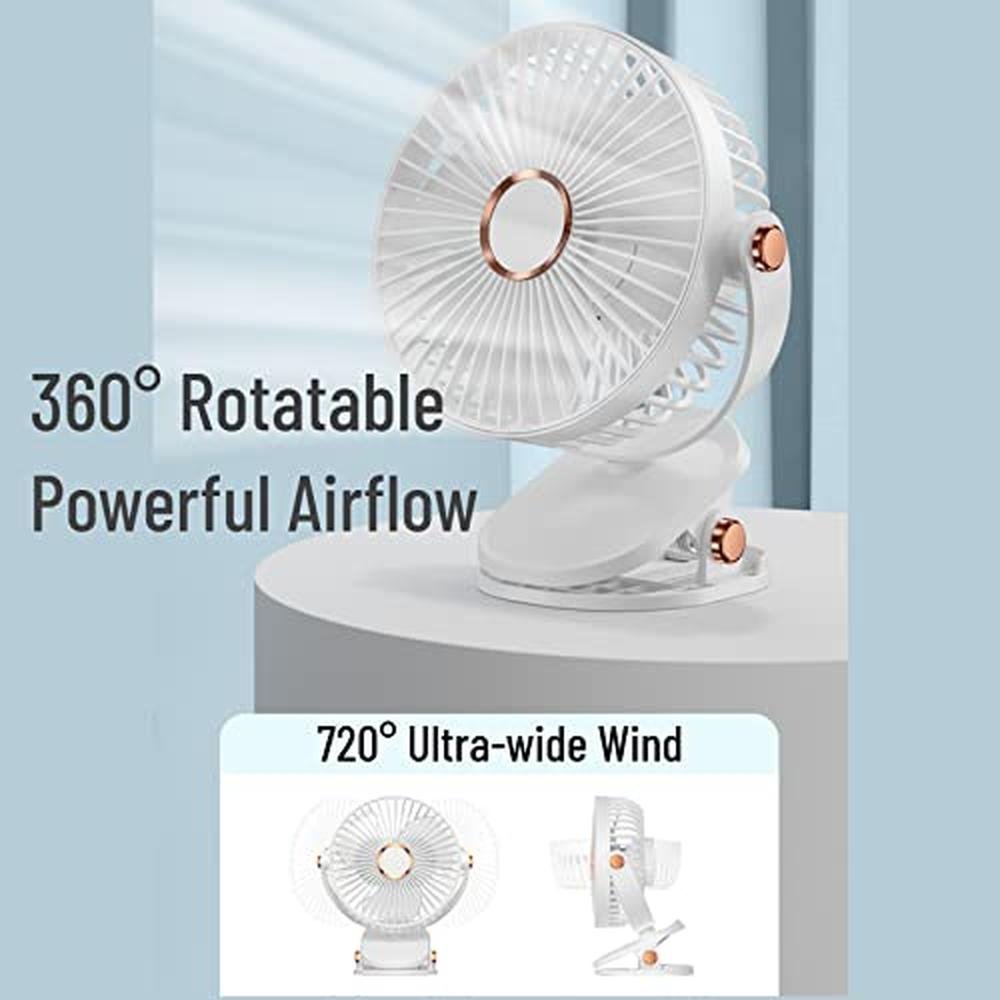 Fan SRDMUPH: SRDMUPH Desk Fan Clip On with Lights USB – Side View