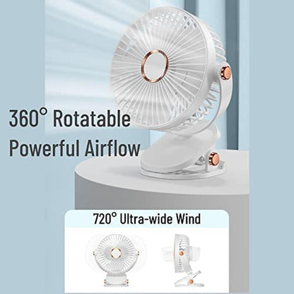 Fan SRDMUPH: SRDMUPH Desk Fan Clip On with Lights USB – Side View