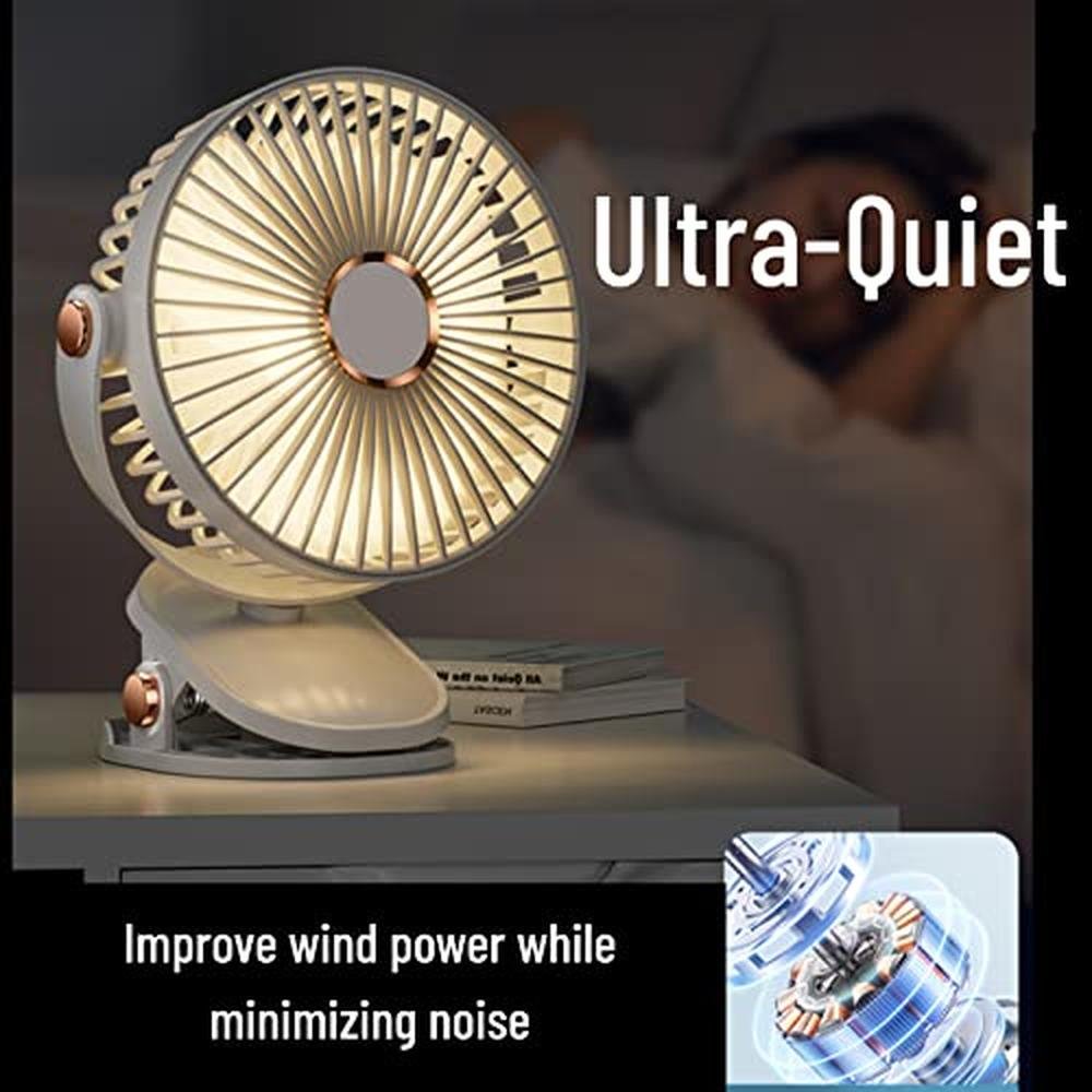 Fan SRDMUPH: SRDMUPH Desk Fan Clip On with Lights USB – Close-up Detail