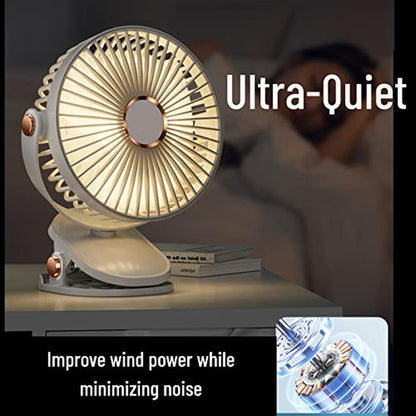 Fan SRDMUPH: SRDMUPH Desk Fan Clip On with Lights USB – Close-up Detail