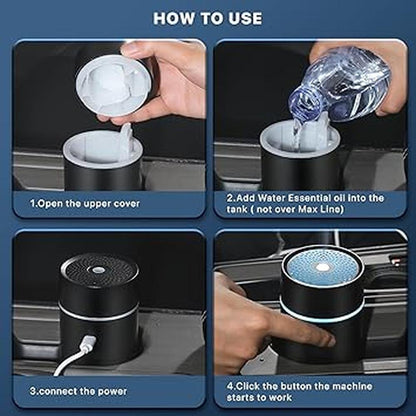 Car Fragrance: NEXHC Mini Ultrasonic Mist Humidifier Oil – In Use