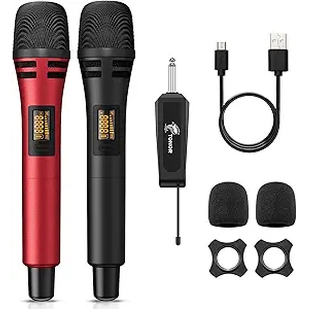 TONOR Microphones: TONOR TW320 UHF Dual Karaoke Microphone – Front View