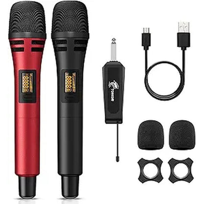 TONOR Microphones: TONOR TW320 UHF Dual Karaoke Microphone – Front View