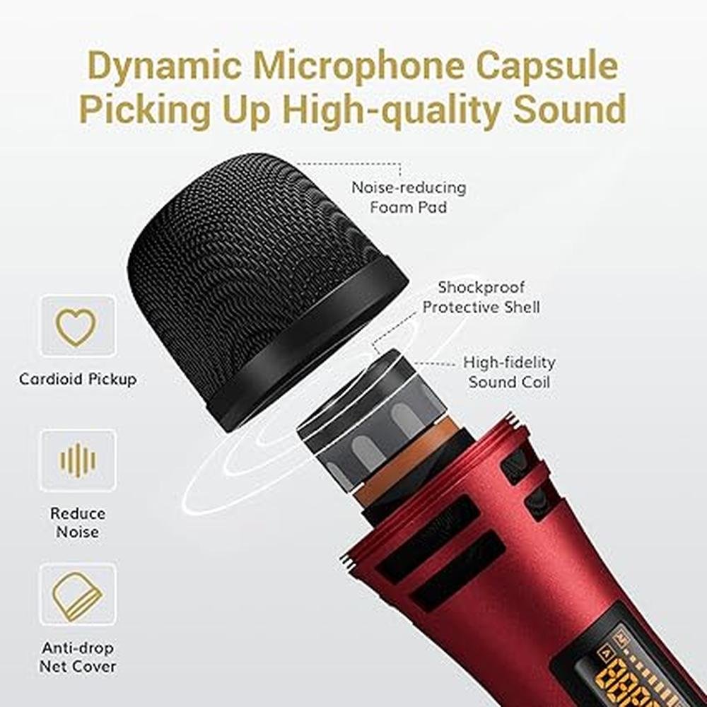 TONOR Microphones: TONOR TW320 UHF Dual Karaoke Microphone – Side View