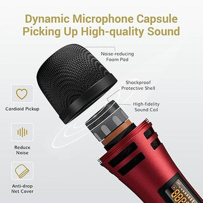 TONOR Microphones: TONOR TW320 UHF Dual Karaoke Microphone – Side View
