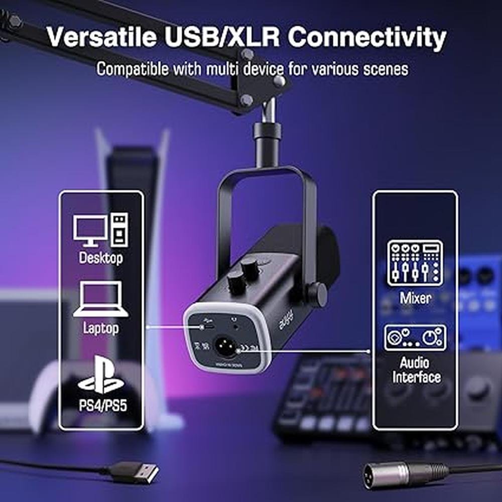 Fifine XLR: Fifine XLR/USB Gaming Microphone Set Dynamic PC – In Use