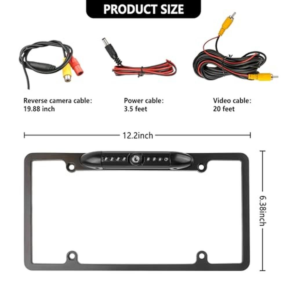 Camera License Plate: IP67 Waterproof HD Night Vision – Side View