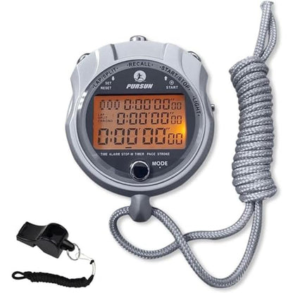 Rolilink Metal Stopwatch: Rolilink Metal 400 Lap Memory – Front View