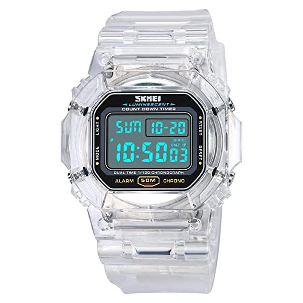 Watch Digital: RNONDRY Clear Waterproof Watch for Men and – Side View