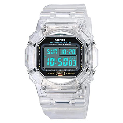 Watch Digital: RNONDRY Clear Waterproof Watch for Men and – Side View