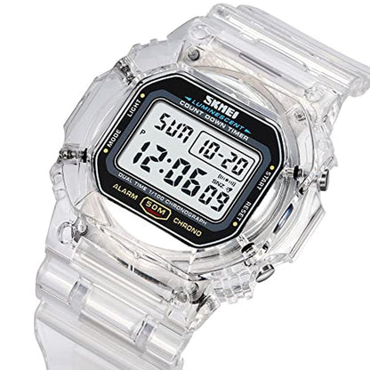 Watch Digital: RNONDRY Clear Waterproof Watch for Men and – Close-up Detail