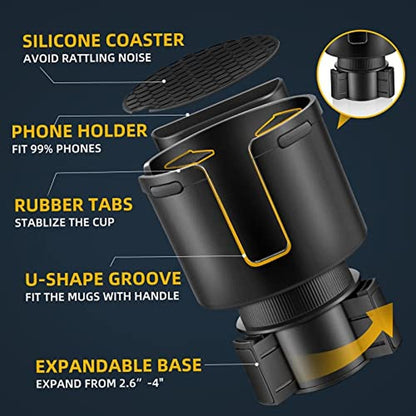 Car Cup Holder: TYKOR Expander Adapter – Side View