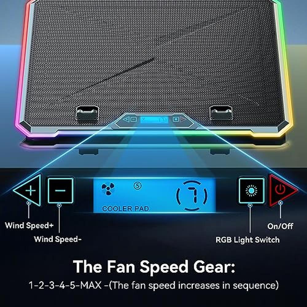 Laptop Cooling: Kyolly RGB Laptop Cooling Pad Gaming Laptop – Side View