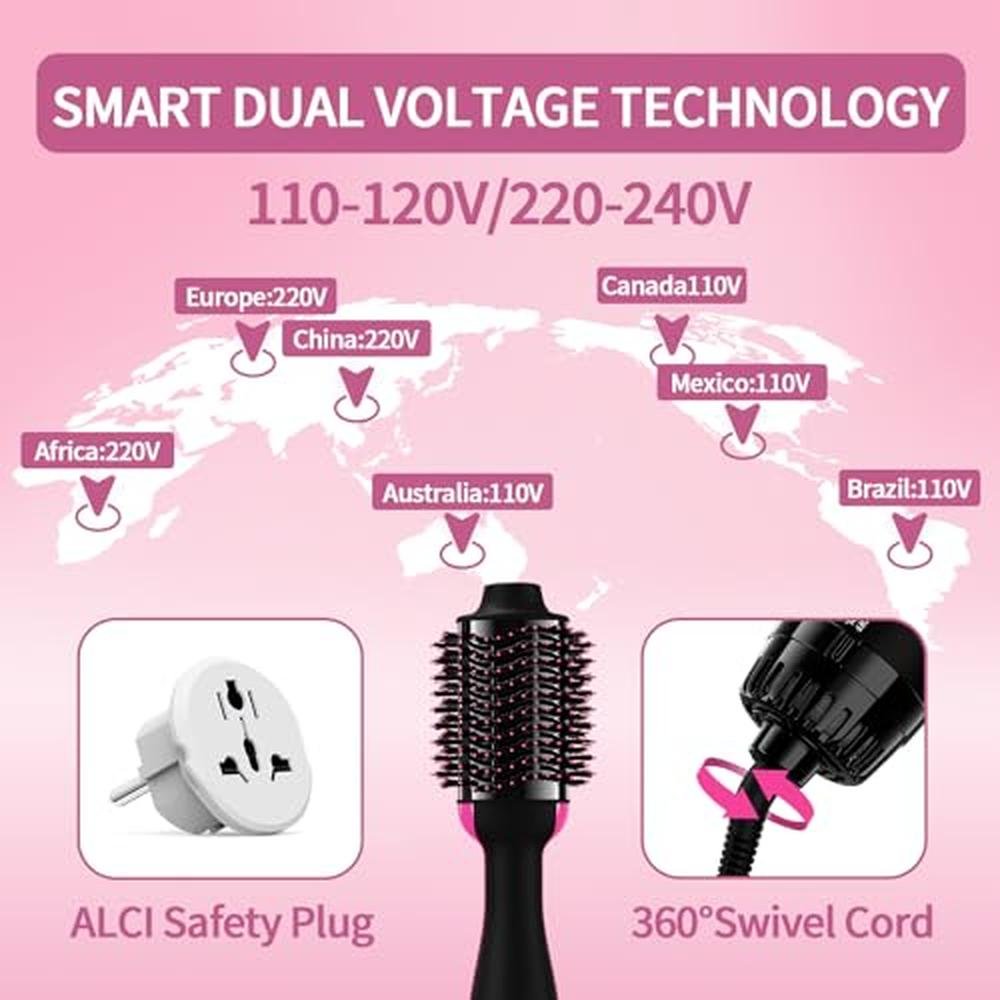 Dual Voltage Hair Dryer Brush – Side View