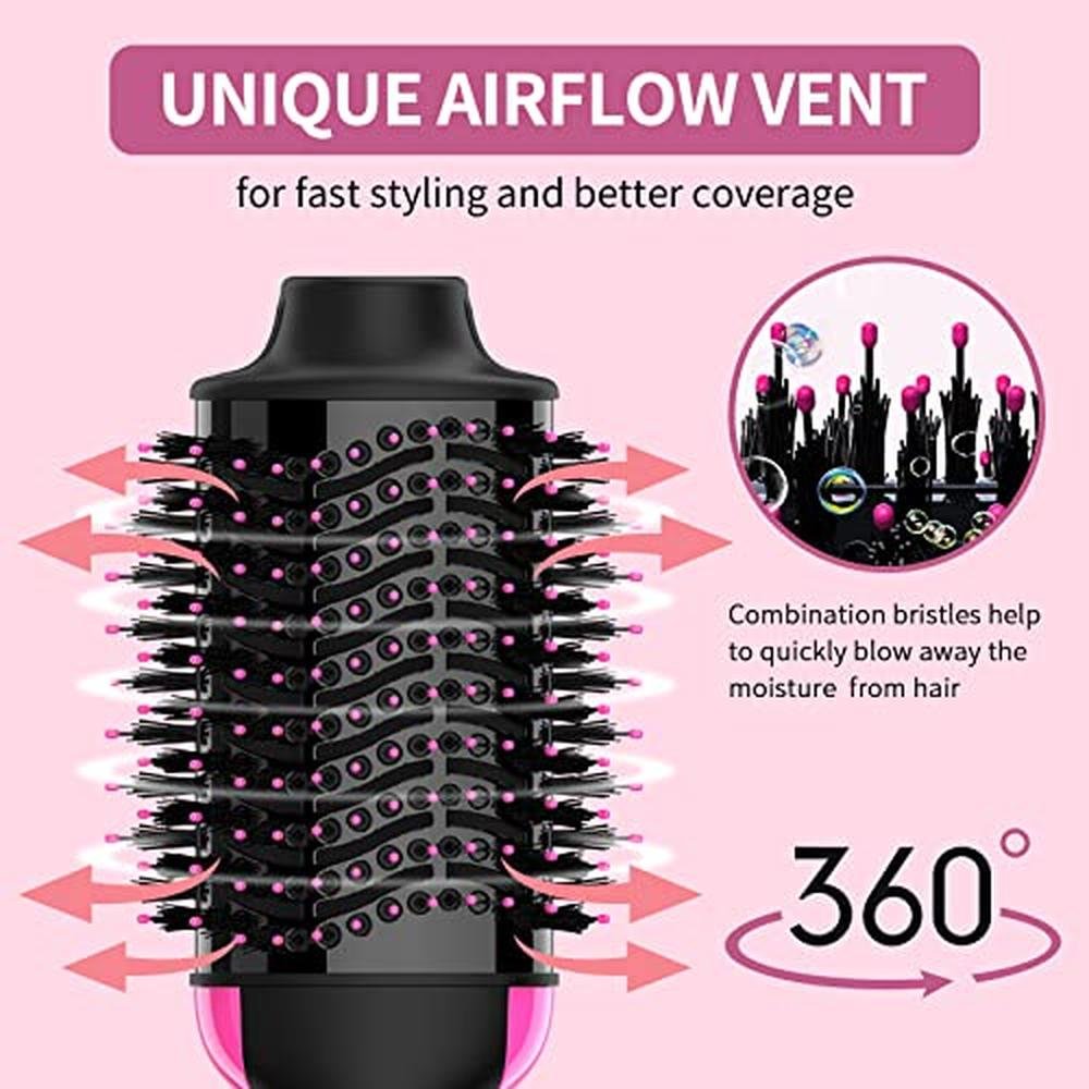 Dual Voltage Hair Dryer Brush – In Use