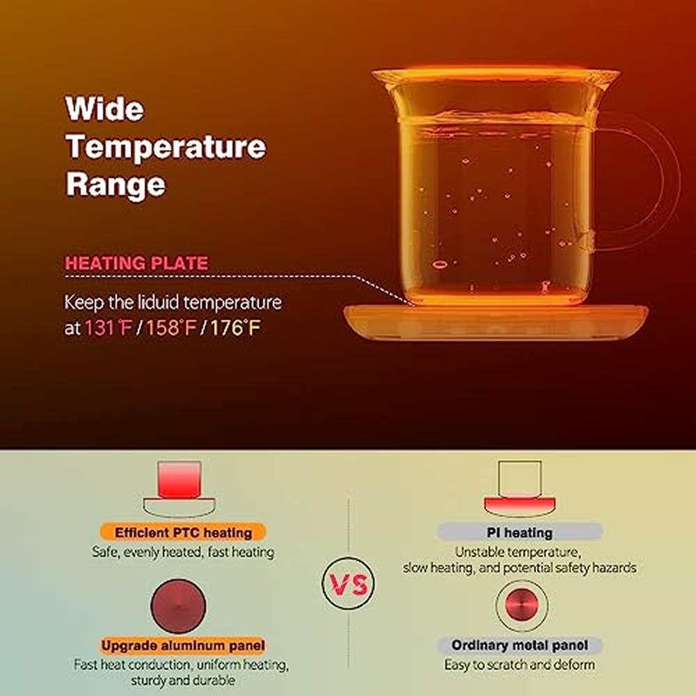 Warmer Coffee: Lesipee Electric Coffee Warmer with Auto – Side View
