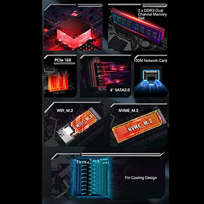 Motherboard Desktop: Mini ITX LGA 1155 USB2.0 DDR3 NVME M.2 – Side View