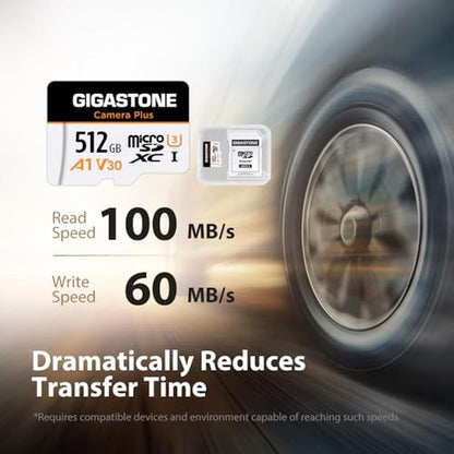 Camera Gigastone: GIGASTONE 512GB Micro SD Card Camera Plus – Side View