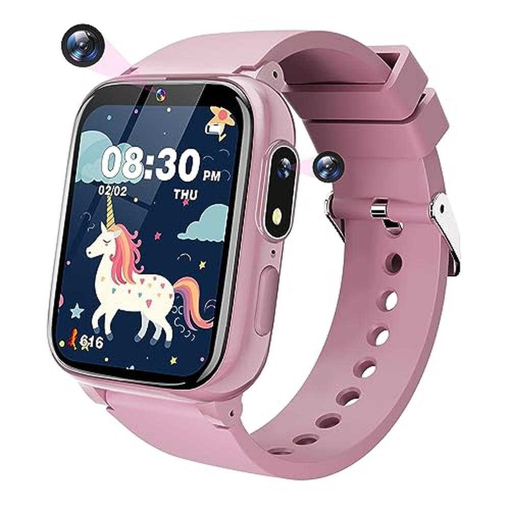 Kids Girl Smart Watch: Sueseip HD Touchscreen Dual Cameras – Front View