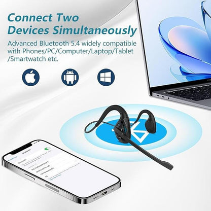 BANIGIPA Bluetooth Headset with Boom Microphone – Side View