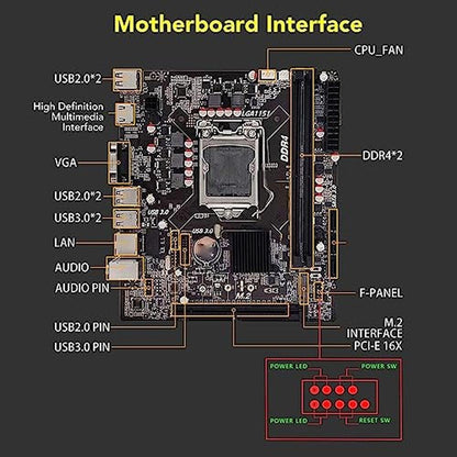 Motherboard Pin: H110B4 H110 Computer Motherboard LGA1151 – Close-up Detail