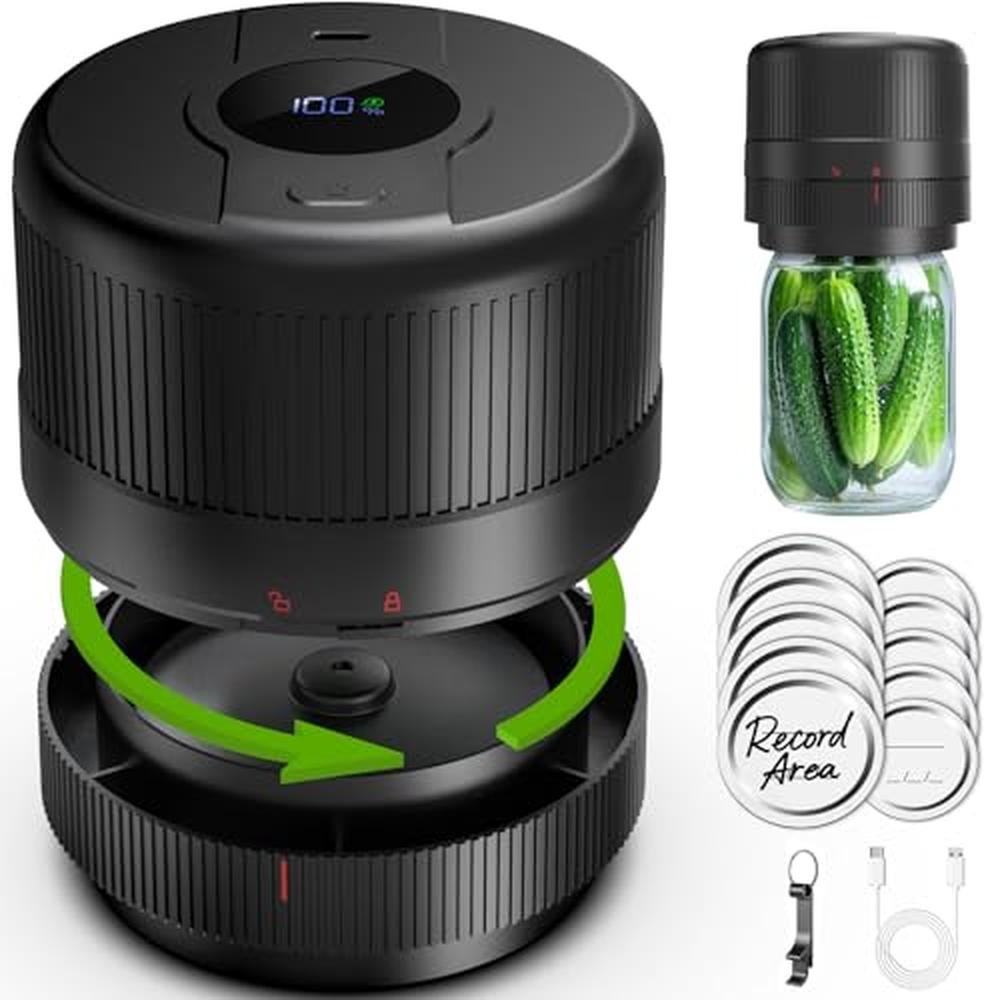 Mason Jar Vacuum Sealer Kit: Wothfav Electric Sealer for – Front View