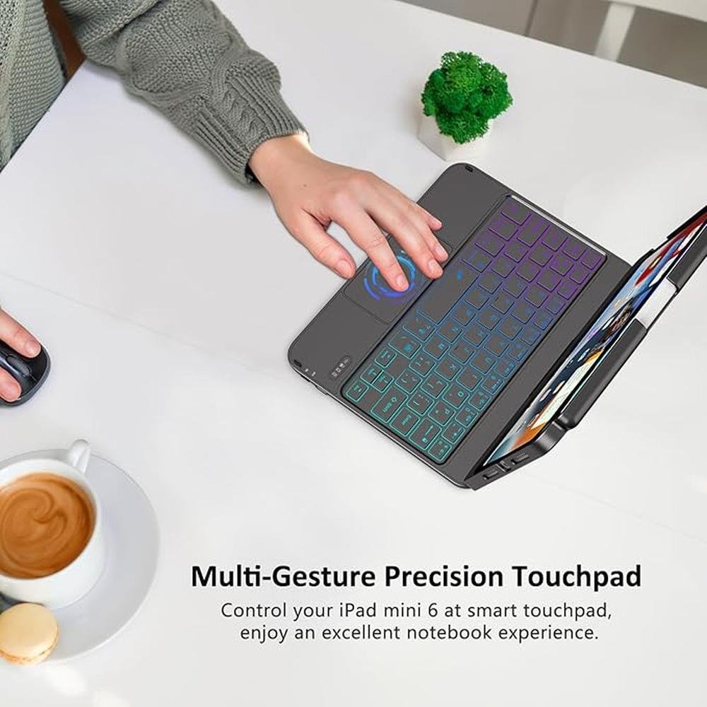Keyboard iPad: Fuwang Touchpad Keyboard Case for iPad Mini – Close-up Detail