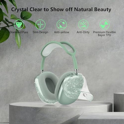 Case AirPods Max: Aircawin Clear Pink Glitter Case – Side View
