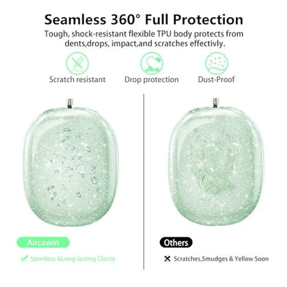 Case AirPods Max: Aircawin Clear Pink Glitter Case – In Use