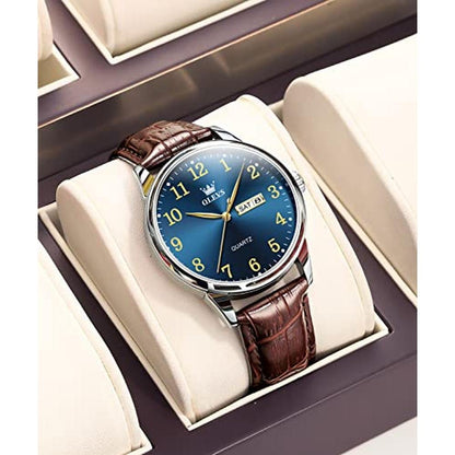 Watch Men: OLEVS Blue Face Mens Watches – In Use