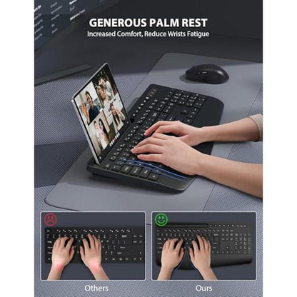 Wireless Keyboard Mouse Combo – Side View