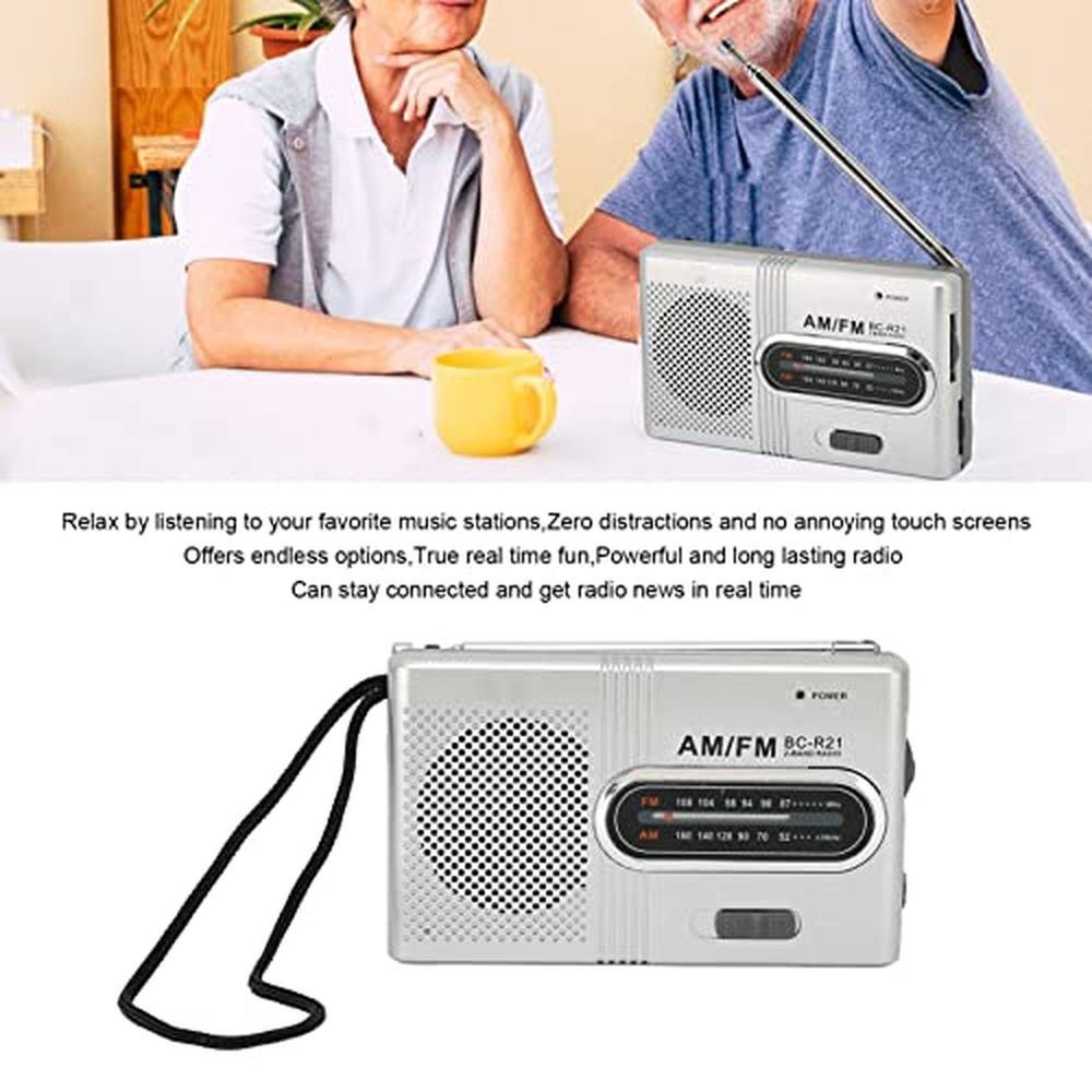 Radio Portable: AM FM Digital Pocket Radio with 5W Speaker – Side View