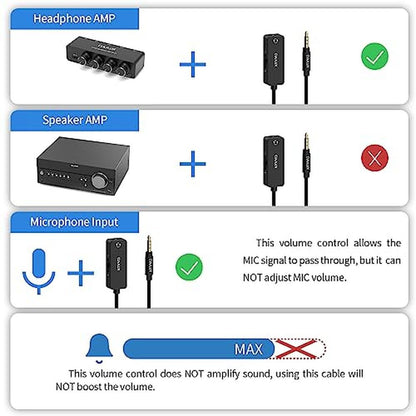 Volume Cubilux: Cubilux 3.5mm TRRS Volume Attenuator Cable – Close-up Detail