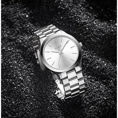 Men Watches: BUREI Fashion Business Analog Stainless Steel – Side View