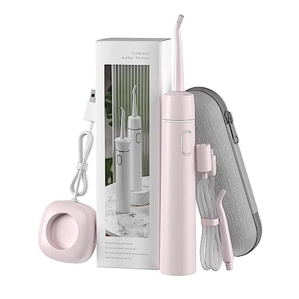 Pink Water Flosser: Professional Cordless Dental Oral – Front View