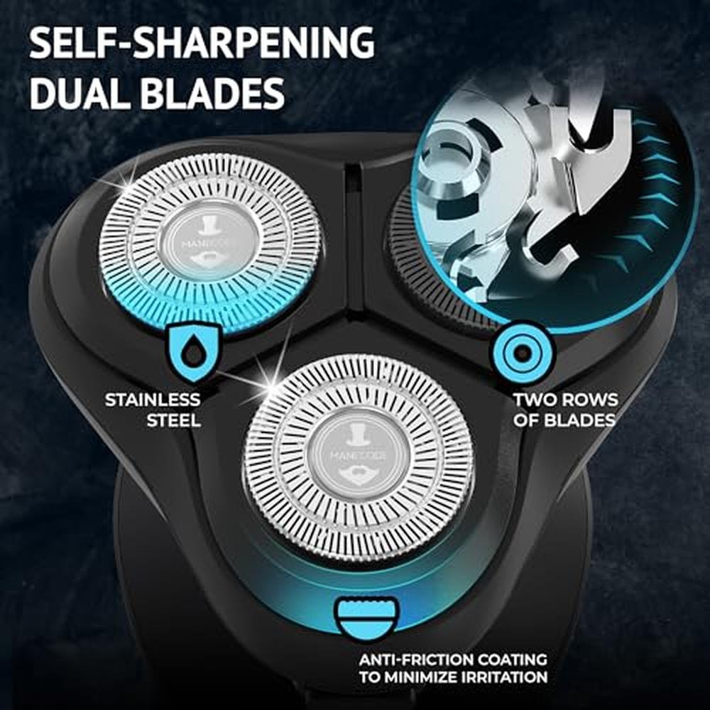 Electric Razor: Manecode Men's 7-in-1 Shaver with Floating – Side View